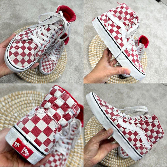 Vans Women’s Filmore High-Top Checkerboard Red Lace Up Sneakers Size 6 - Picture 11 of 13